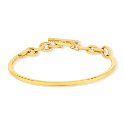 Bracelet jonc acier jaune maille fantaisie