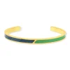 Bracelet jonc acier laqué vert 6cm