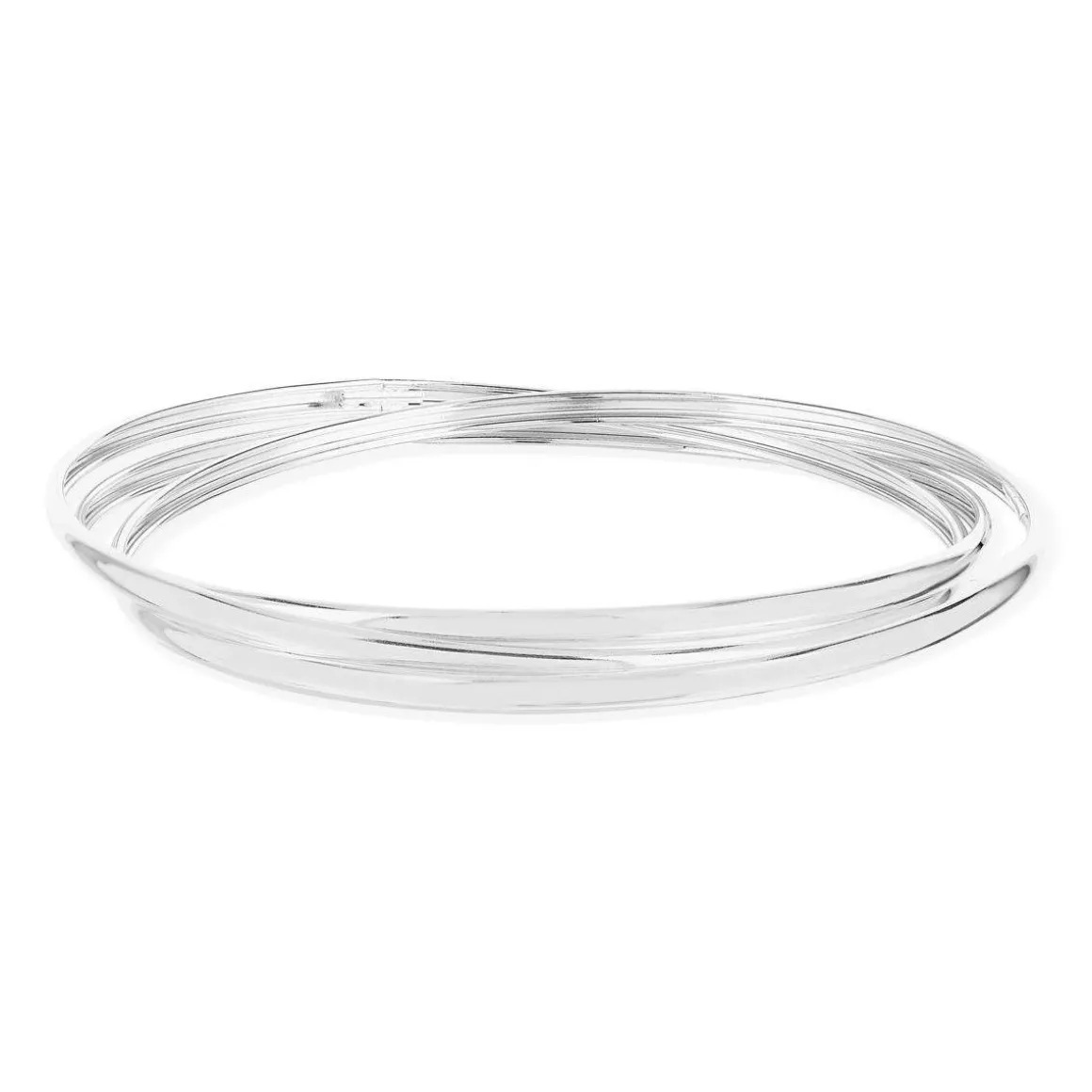 Bracelet jonc argent 925 3 anneaux entrelacés