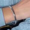Bracelet jonc argent 925 bombé