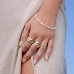 Bracelet jonc argent 925 torsadé