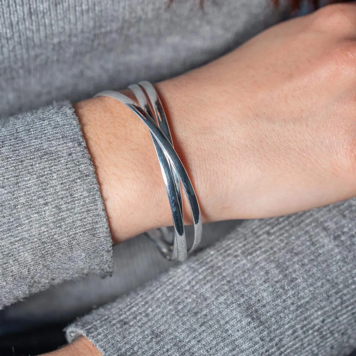 Bracelet jonc argent 925 triple rang