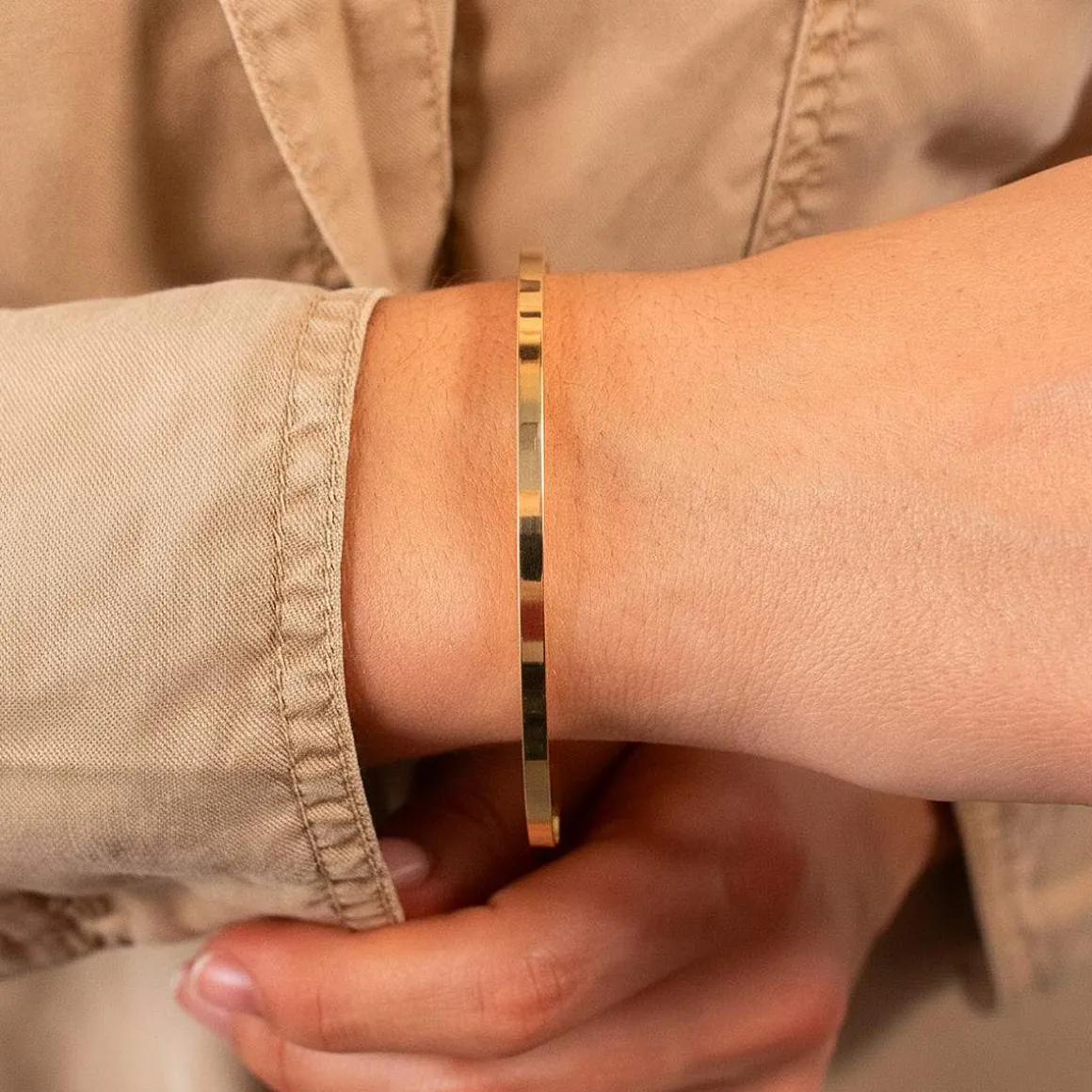Bracelet jonc or 375 jaune 18,5cm