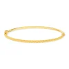 Bracelet jonc or 375 jaune lisse et torsadé