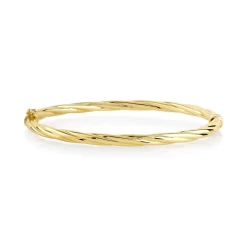 Bracelet jonc or 750 jaune torsadé