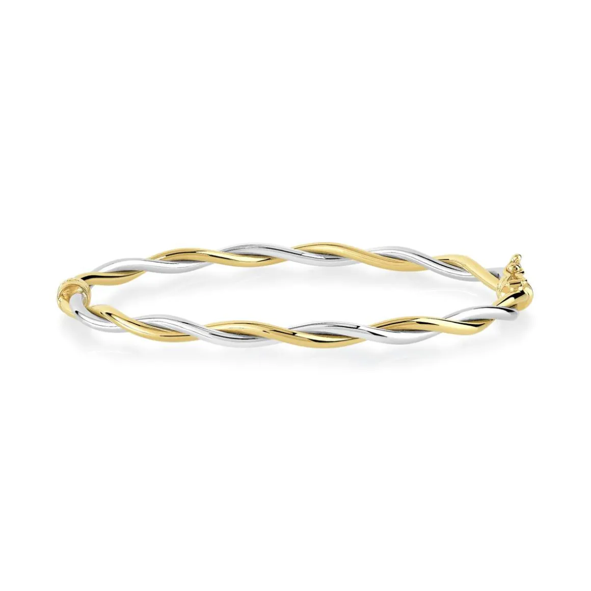 Bracelet jonc or 375 2 tons torsadé