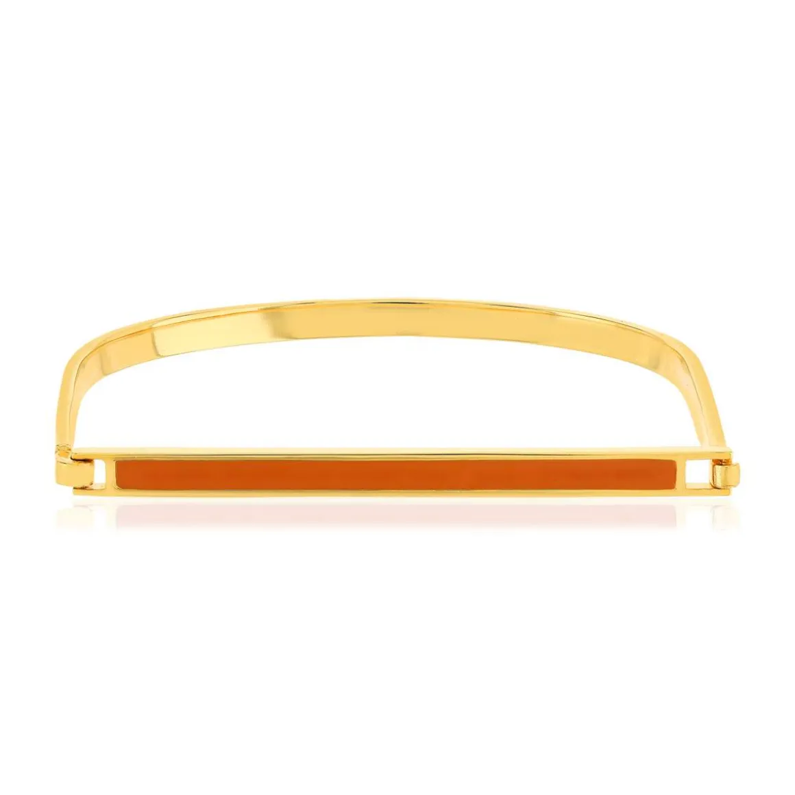 Bracelet jonc plaqué or laque orange 6cm