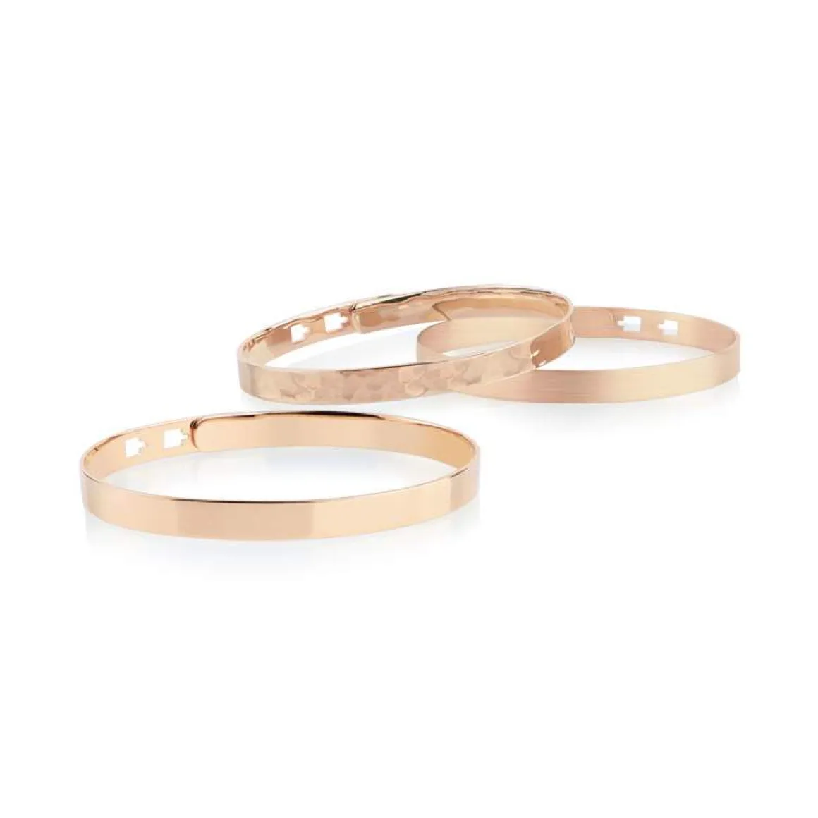 Bracelet jonc poli plaqué or rose 17 cm