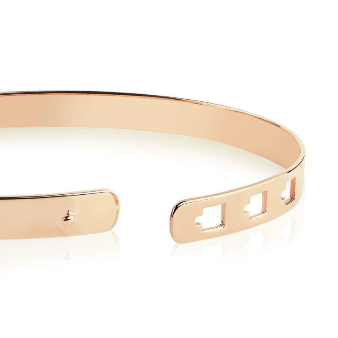 Bracelet jonc poli plaqué or rose 17 cm