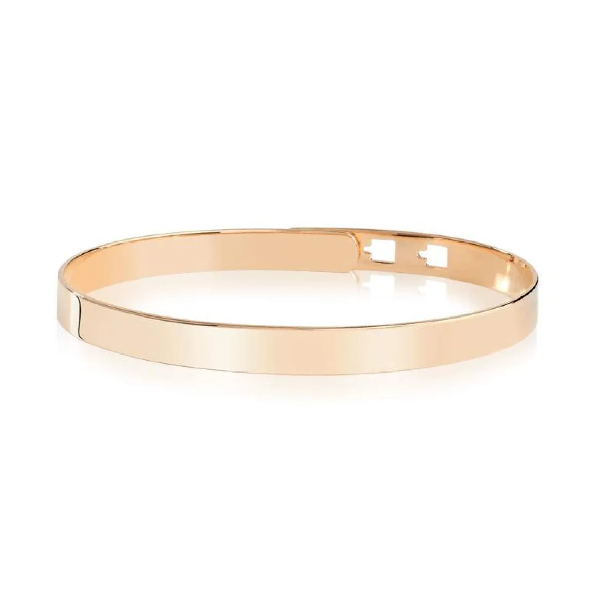 Bracelet jonc poli plaqué or rose 17 cm