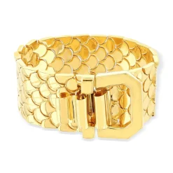 Bracelet maille plaqué or jaune écailles 20cm