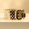 Bracelet maille plaqué or jaune écailles 18cm