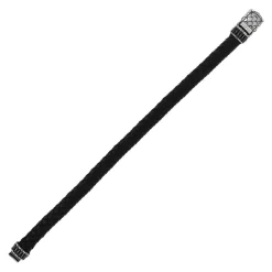 Bracelet noir tressé spinelles noires 19cm