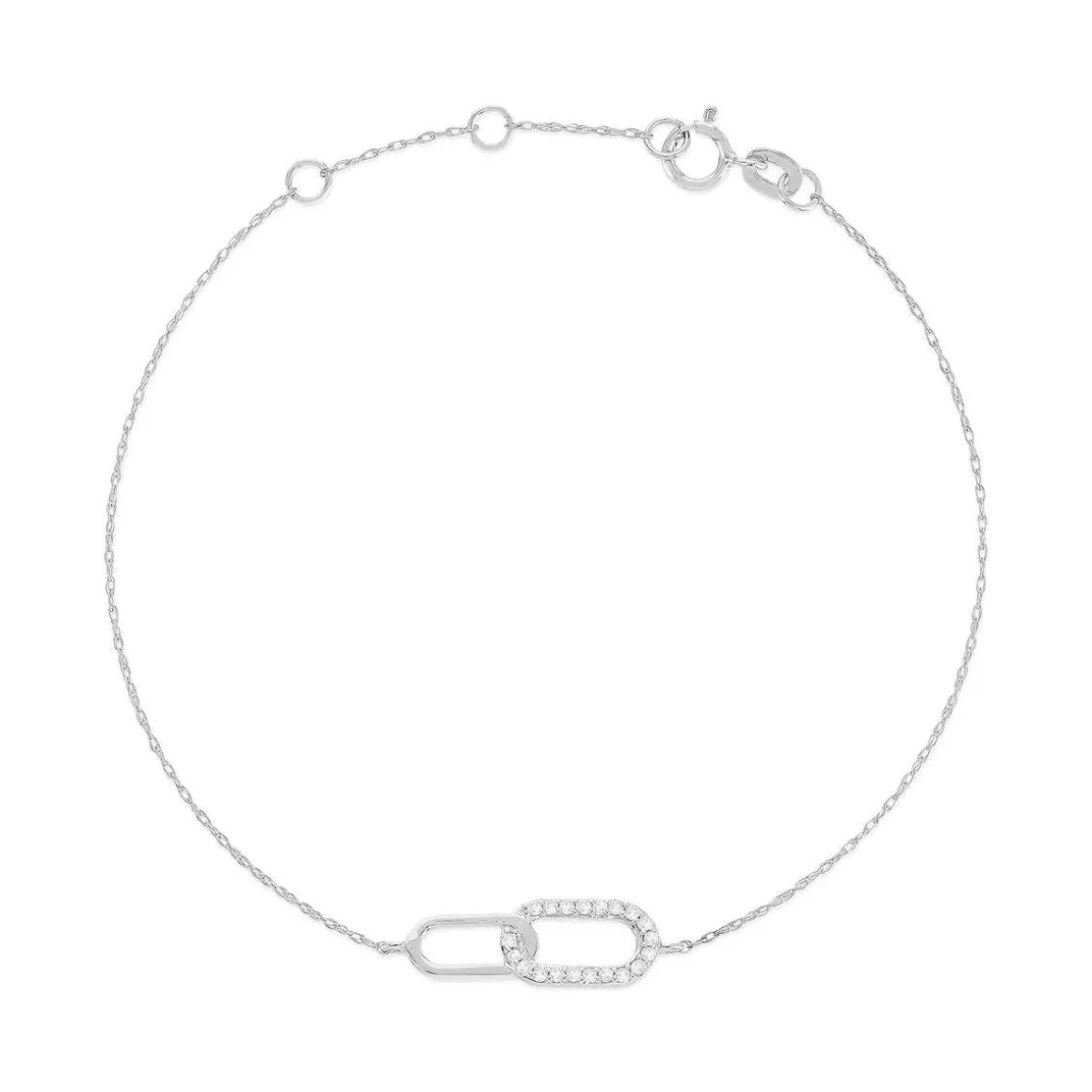 Bracelet or 375 blanc diamants
