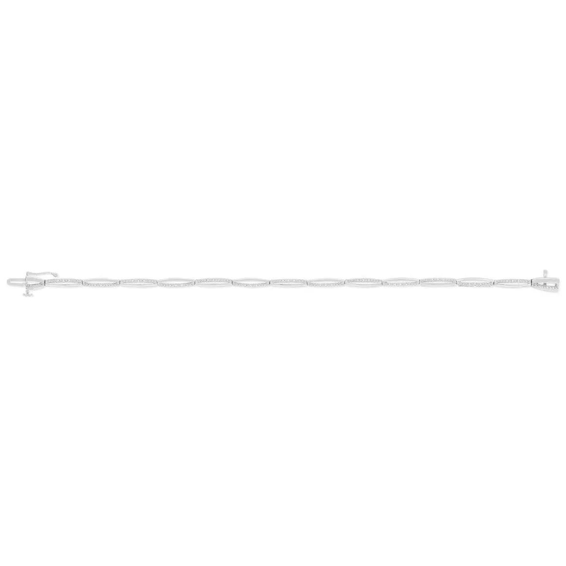 Bracelet or 375 blanc diamants 18 cm