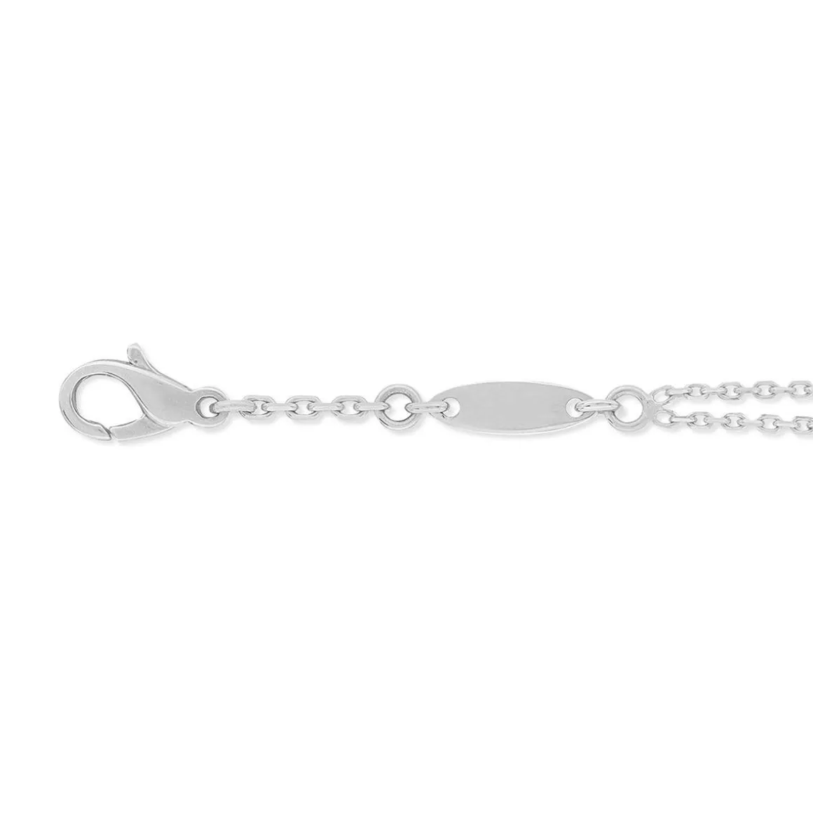 Bracelet or 750 blanc entourage diamant DSI2 18cm