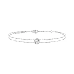Bracelet or 750 blanc entourage diamant DSI2 18cm