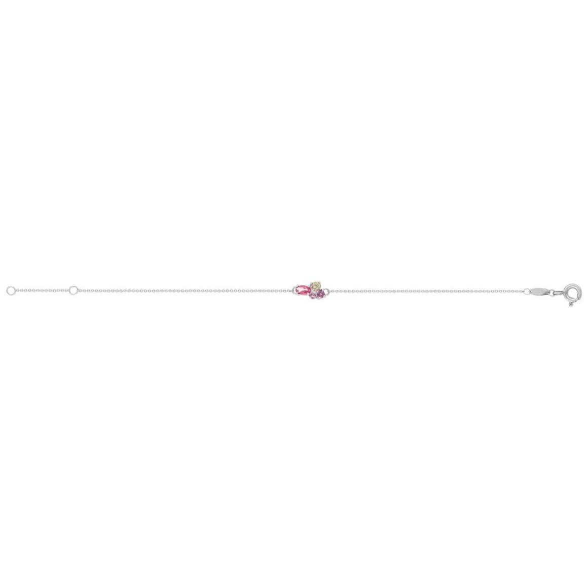 Bracelet or blanc 375 pierres fines 18 cm
