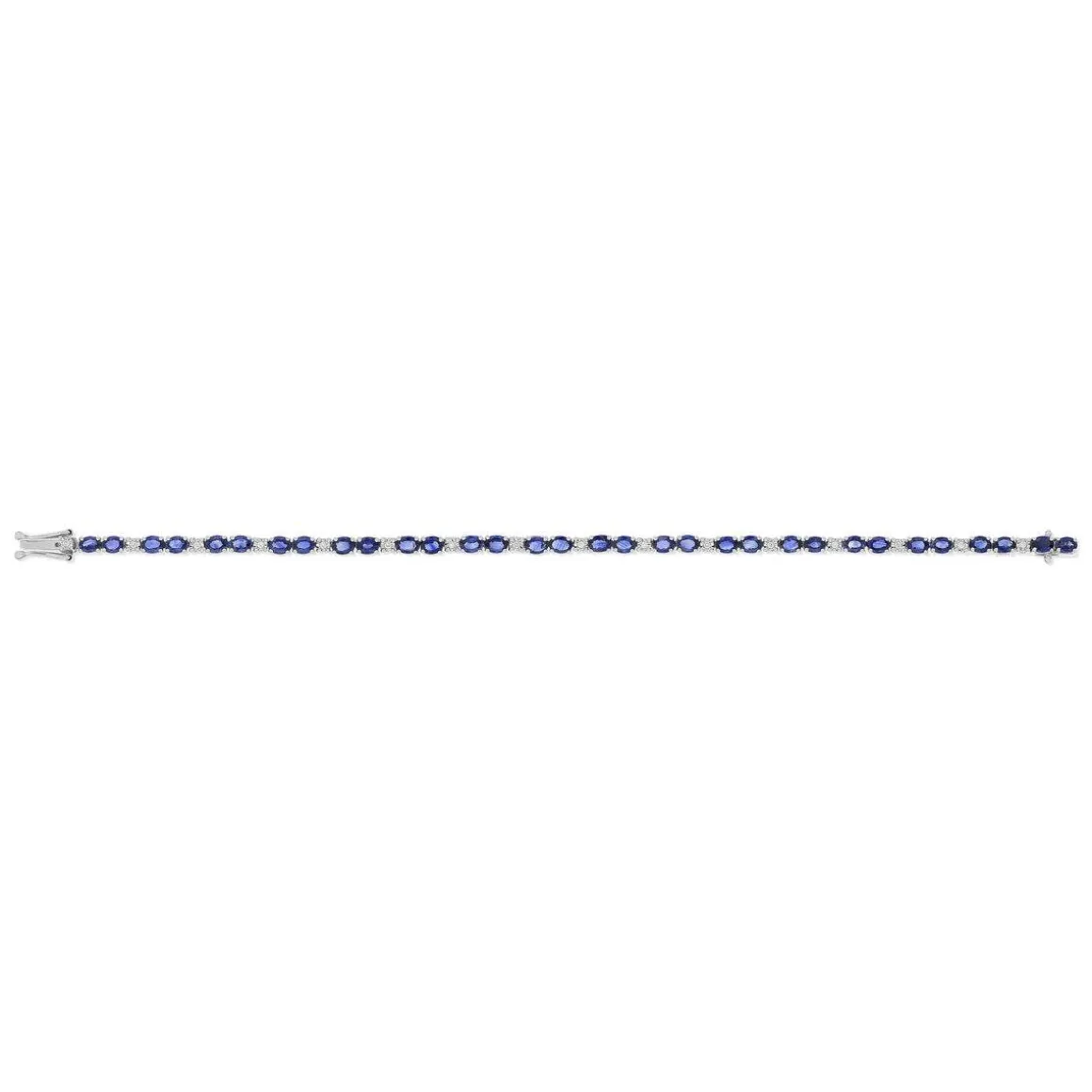 Bracelet or 750 blanc saphirs et diamants 18 cm