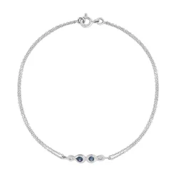 Bracelet or 375 blanc saphirs et zirconias 18 cm
