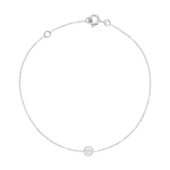 Bracelet or 375 blanc zirconia 18.5 cm
