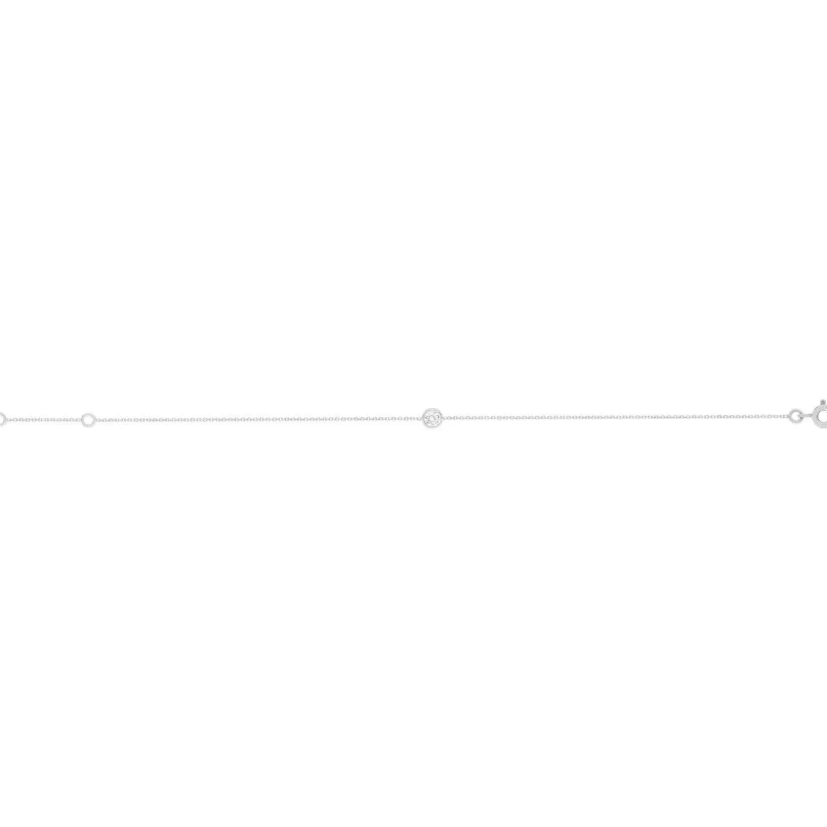 Bracelet or 375 blanc zirconia 18.5 cm