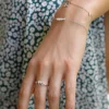 Bracelet or 375 blanc zirconias blancs