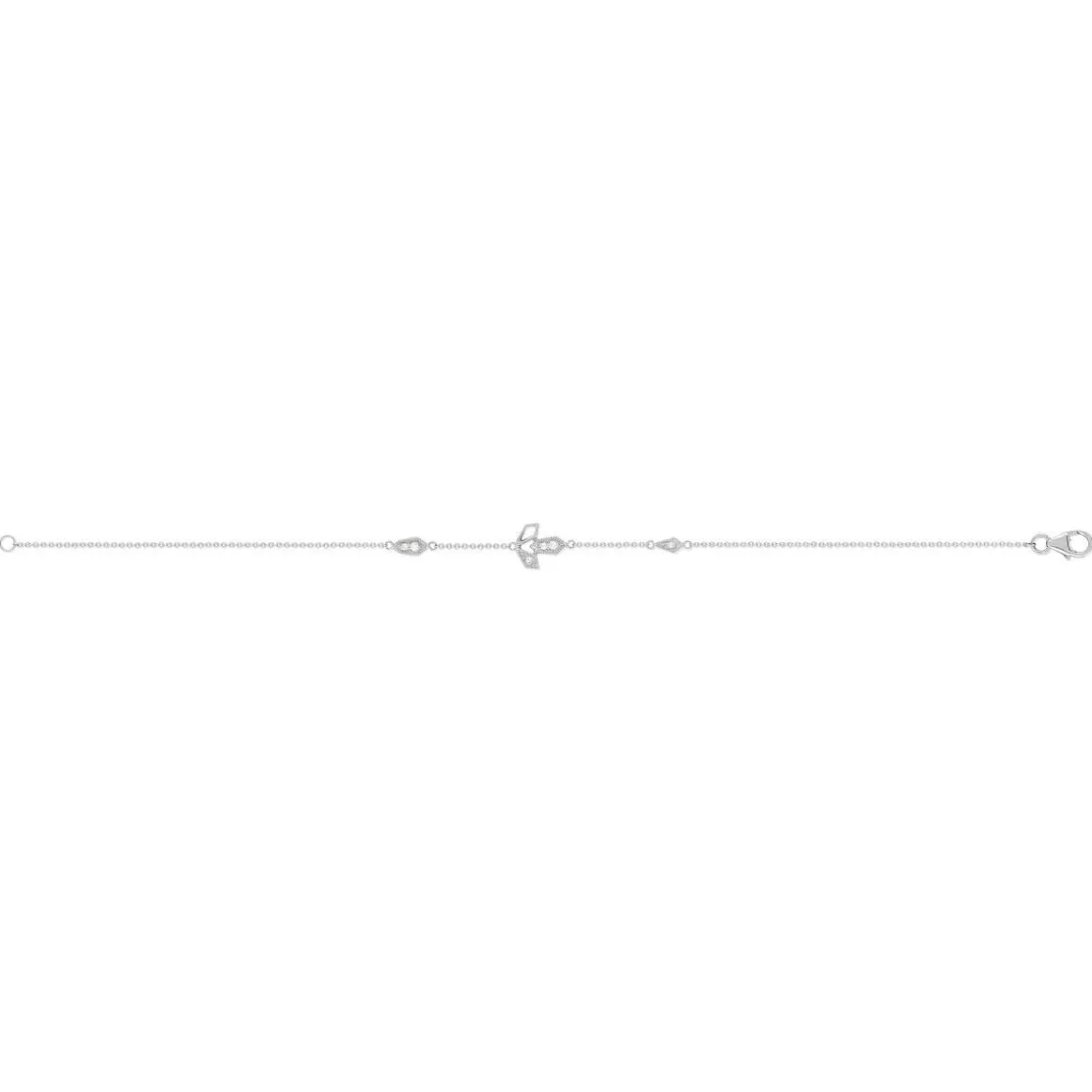 Bracelet or blanc 375 zirconias 19 cm