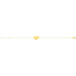 Bracelet or jaune 375 18 cm motif coeur