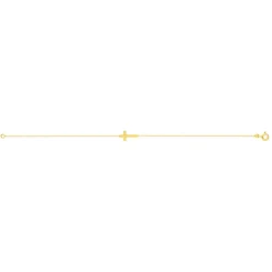 Bracelet or jaune 375 18 cm motif croix