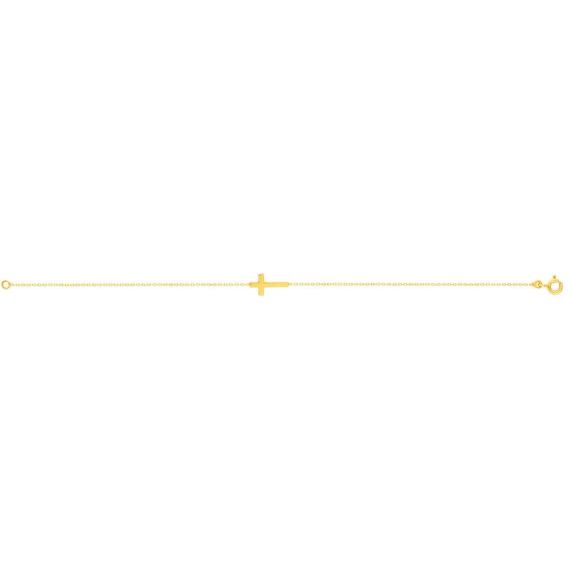 Bracelet or jaune 375 18 cm motif croix