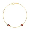Bracelet or 375 jaune coccinelles laque rouge et noire 15 cm