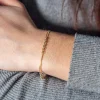 Bracelet or jaune 375 double chaîne motif maille jaseron 19 cm