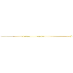 Bracelet or jaune 375 double chaîne motif maille jaseron 19 cm