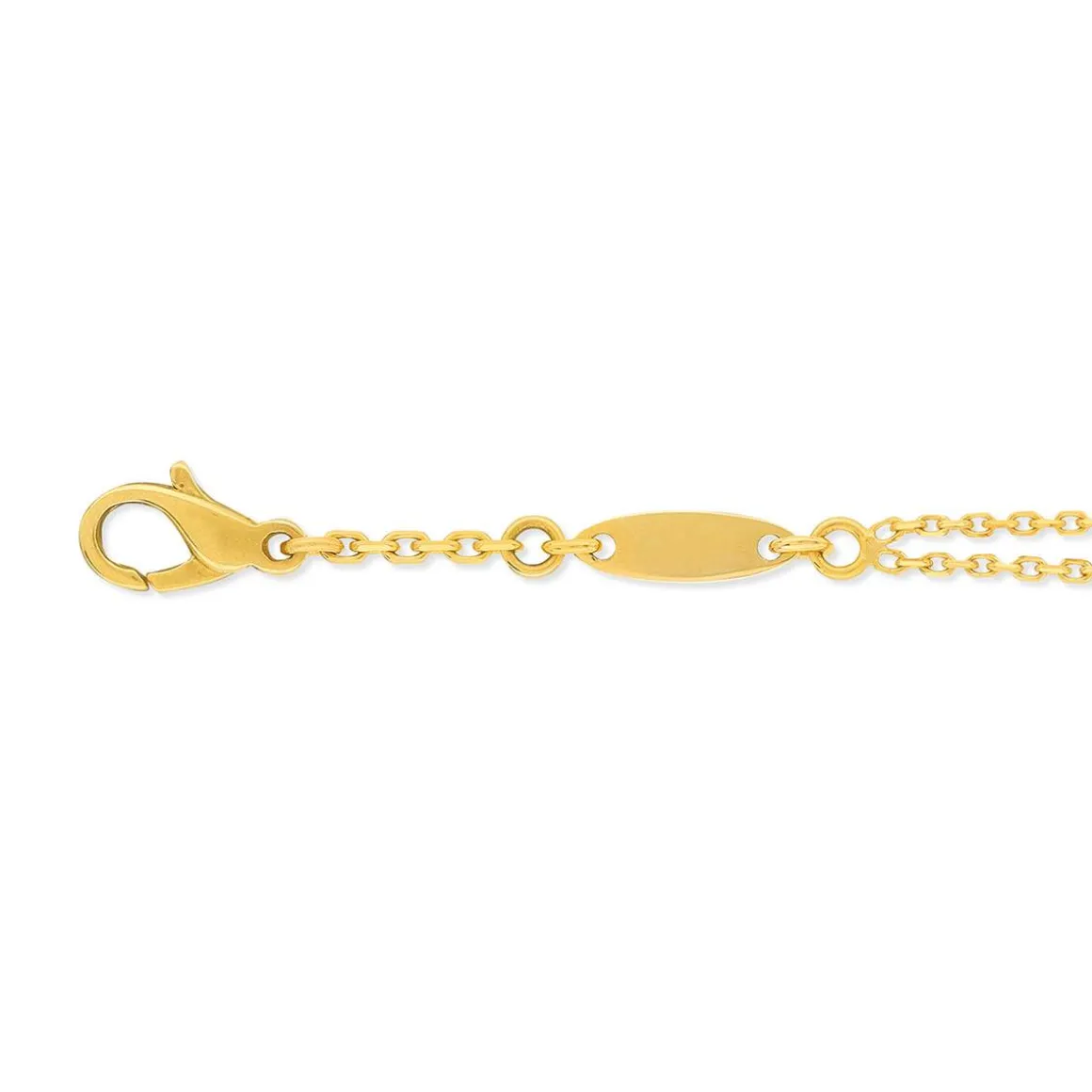 Bracelet or 750 jaune entourage diamant DSI2 18cm
