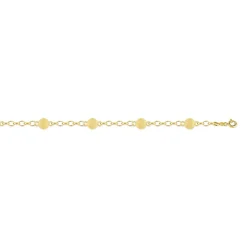 Bracelet or 750 jaune maille boules granitées 18,5 cm