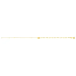 Bracelet or 375 jaune, motif grain de café 18cm