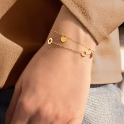 Bracelet or 375 jaune motif nids d'abeilles 18cm