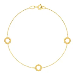 Bracelet or 375 jaune motif nids d'abeilles 18cm