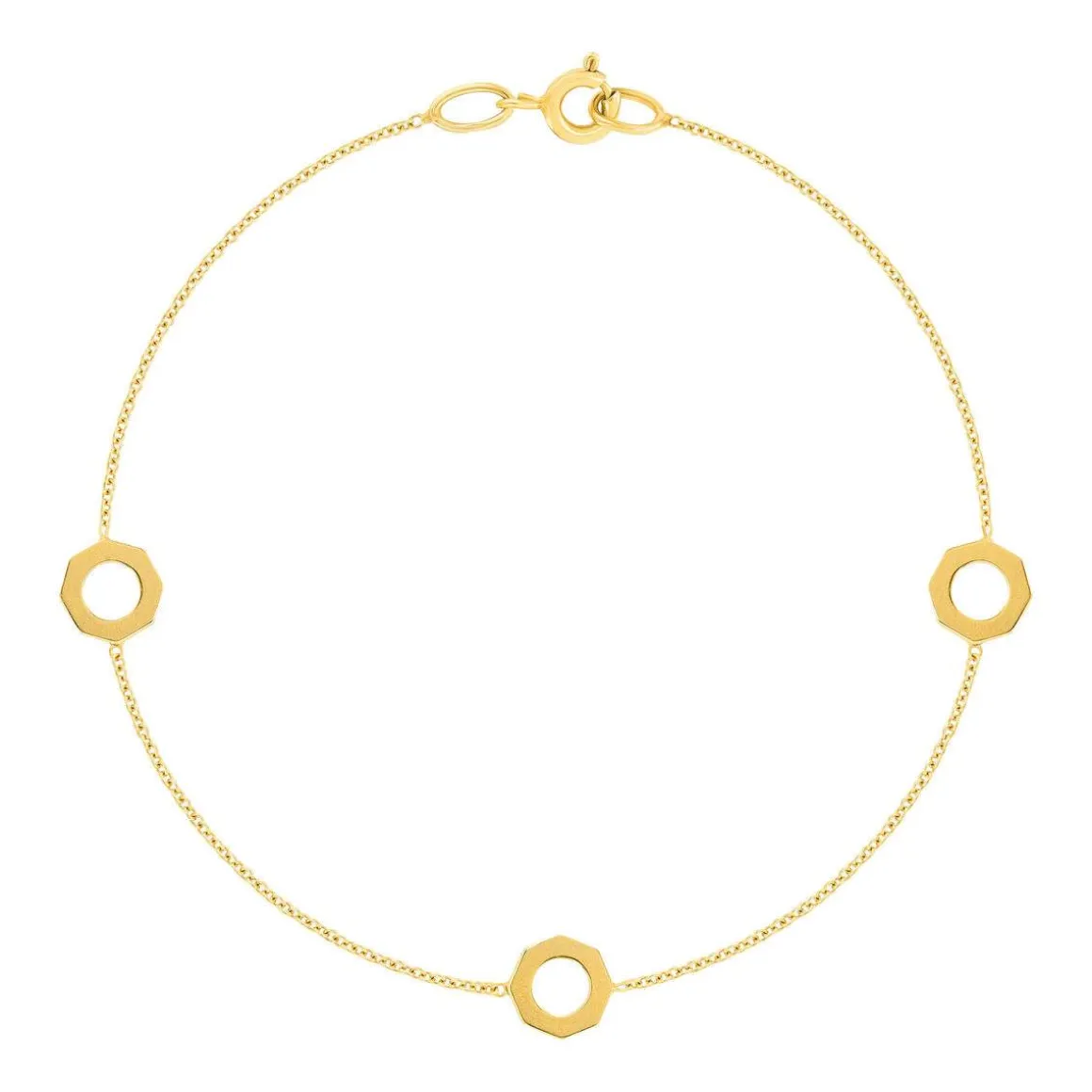 Bracelet or 375 jaune motif nids d'abeilles 18cm