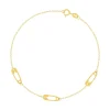 Bracelet or 750 jaune motif épingles 18cm