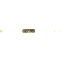 Bracelet or jaune 375 nacre 18 cm motif silhouette