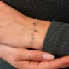 Bracelet or 375 jaune pampilles coeurs et zirconias 20.5cm