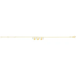 Bracelet or 375 jaune pampilles coeurs et zirconias 20.5cm