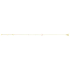 Bracelet or jaune 375, 3 perles de culture de Chine. Longueur 18 cm.