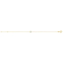 Bracelet or 375 jaune zirconia blanc