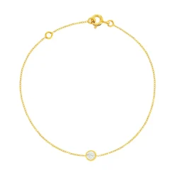 Bracelet or 375 jaune zirconia 18 cm