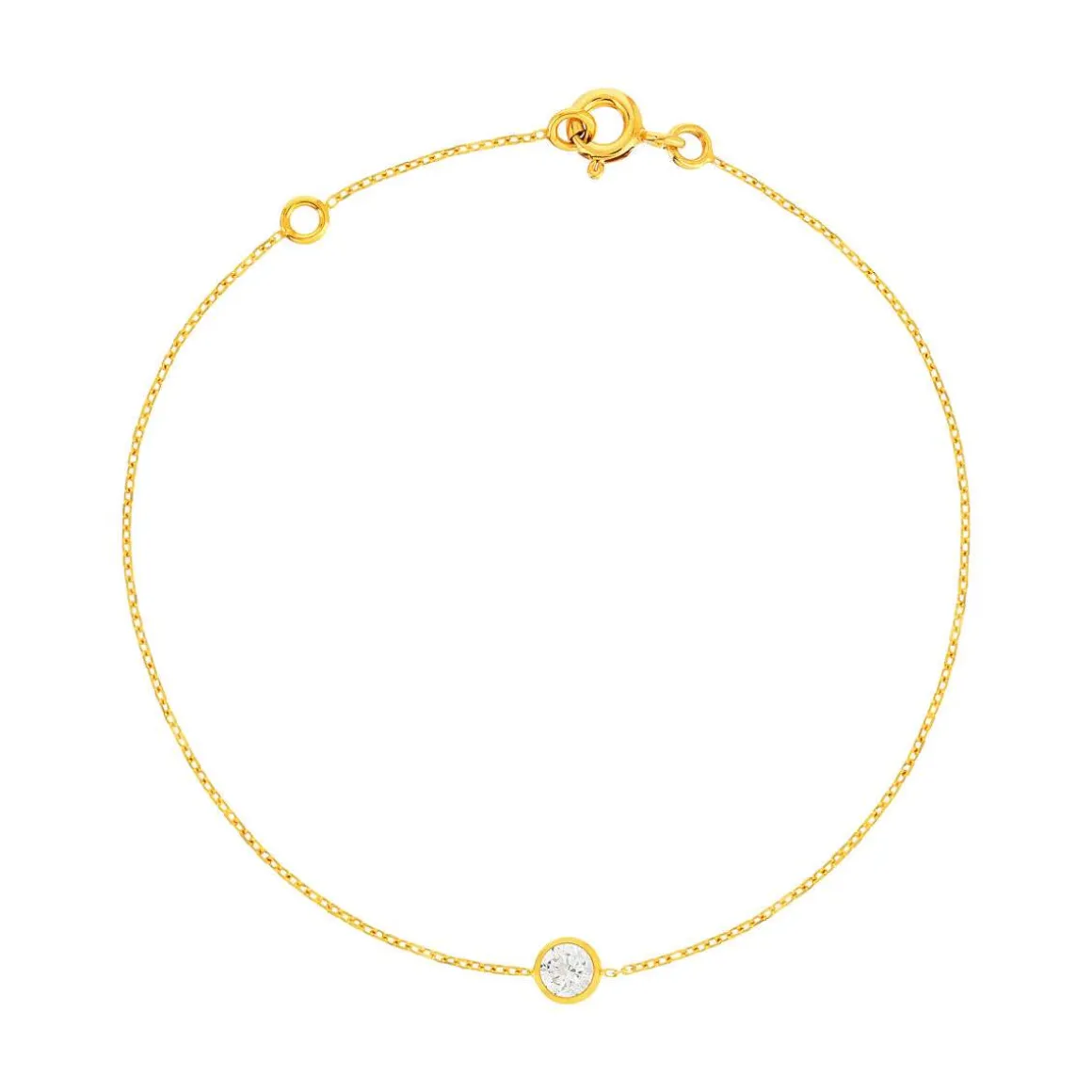 Bracelet or 375 jaune zirconia 18 cm