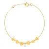 Bracelet or jaune 750 zirconia 18 cm, motif coeur