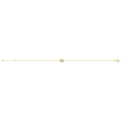 Bracelet or 375 jaune zirconias blancs 18,5 cm coeur